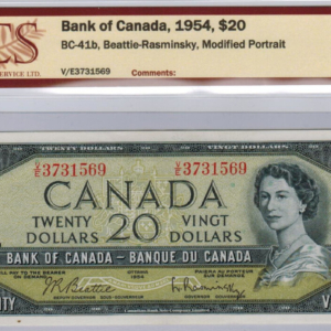 1954 – Billet 20 dollars – Banque du Canada