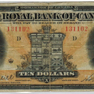 1927 – 10 dollars Paper money – VG+ – Bank Royal of Canada