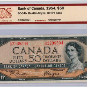 1954 – Billet 50 dollars – EF 40 – Banque du Canada